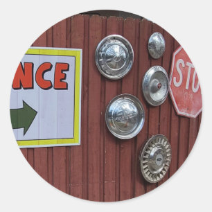 Sticker Rond Magasin de pneus vintage