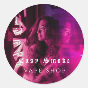 Sticker Rond Magasin de vapotage Fumée Noire Entreprise