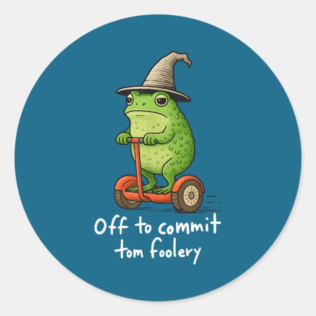 Sticker Rond Mage Grenouille Fantaisiste Mème Off (Devant)