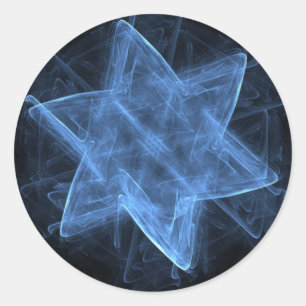 Sticker Rond Magen David Fractal