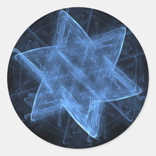 Sticker Rond Magen David Fractal (Devant)