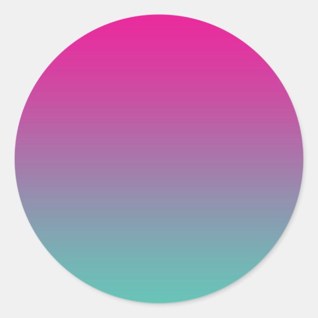 Sticker Rond Magenta Purple et Ombre Turquoise (Devant)