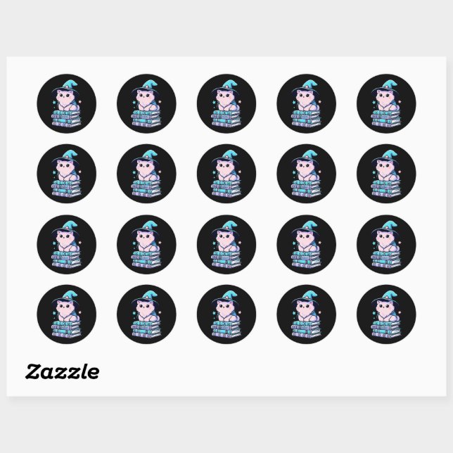 Sticker Rond Magic Kitty Sorcerer (Feuille)