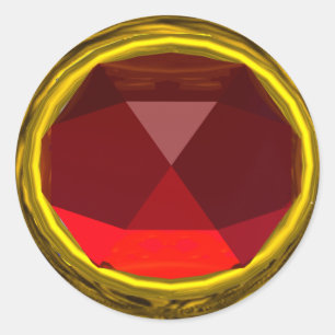 Sticker Rond MAGIC RUBY, jaune rouge vif