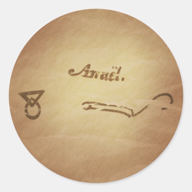 Sticker Rond Magic Seal Angel Anael Protection Charmes magiques (Devant)
