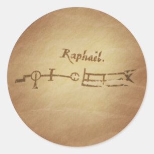 Sticker Rond Magic Seal Angel Raphael Protection Charmes magiqu
