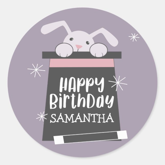 Sticker Rond Magic Show Girls Anniversaire Fête Favoriser Tag S (Devant)