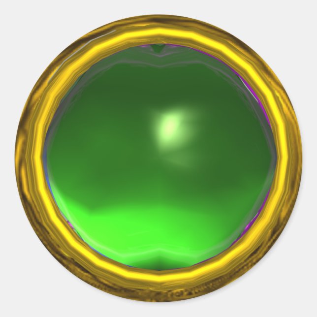 Sticker Rond MAGIC TOPAZ, vert jaune vif (Devant)