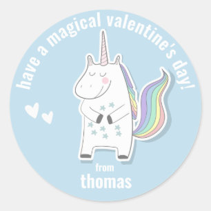 Sticker Rond Magical Valentine's Day - Cute Kids Unicorn
