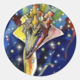 Sticker Rond Magicien de lézard