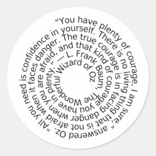 Sticker Rond Magicien Oz costume de citation courage