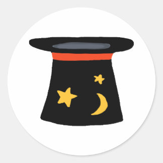 Sticker Rond Magiciens TopHat pour Magicland Party Thème
