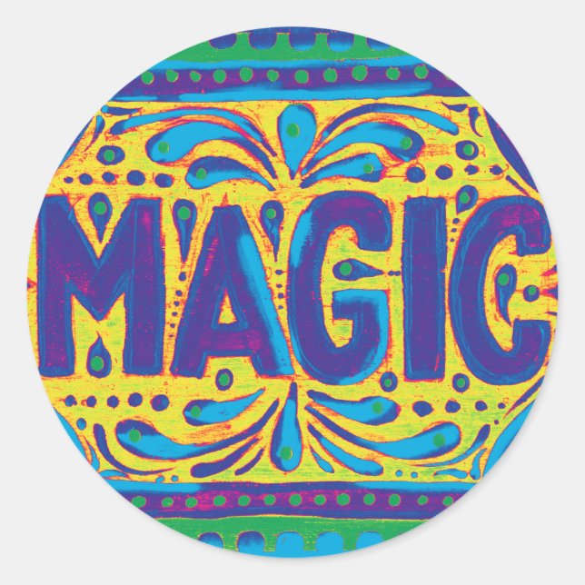 Sticker Rond Magie bleue (Devant)