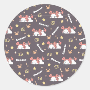 Sticker Rond Magie de minuit - Cancer Zodiac Dreamland