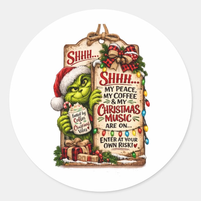 Sticker Rond Magie de Noël (Devant)