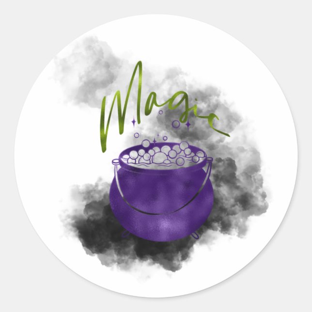 Sticker Rond Magie de Witch Cauldron (Devant)