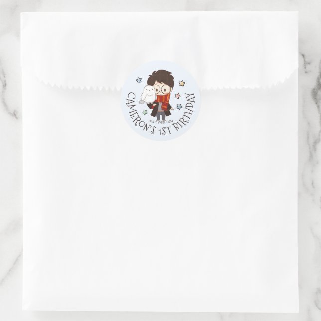 Sticker Rond Magique Anniversaire HARRY POTTER™ et Poudlard (Sac)