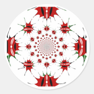 Sticker Rond Magique Kenya : Identité culturelle kaléidoscope �