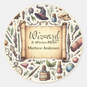 Sticker Rond Magique sorcière vintage sorcière Casquettes