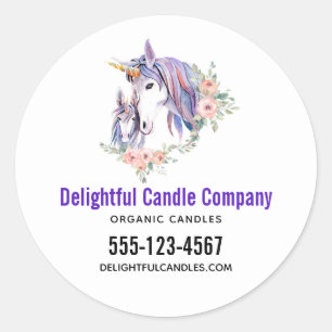Sticker Rond Magique Unicorn Maman & Baby Watercolor Business