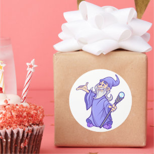 Sticker Rond Magique violet sorcière magicien sorcière