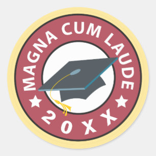 Sticker Rond Magna Cum Laude Année de graduation