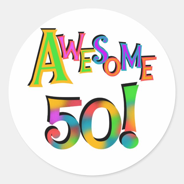 Sticker Rond Magnifique 50 T-shirts et cadeaux d'anniversaire (Devant)