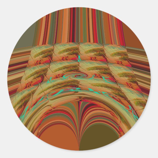 Sticker Rond Magnifique Africain traditionnel Golden Brown Moti (Devant)