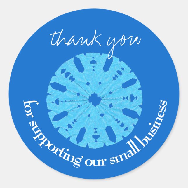 Sticker Rond Magnifique bleu merci client (Devant)