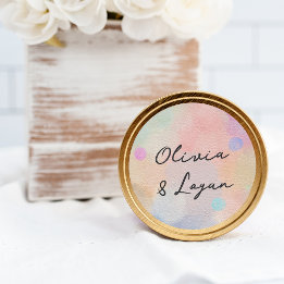 Sticker Rond Magnifique calligraphie moderne aquarelle abstrait