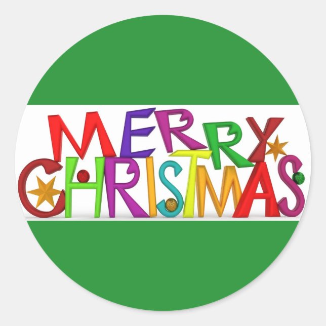 Sticker Rond Magnifique collants de Noël joyeux (Devant)