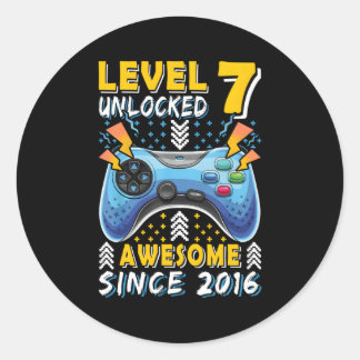 Sticker Rond Magnifique Depuis 2016 Gamer 7Th 7