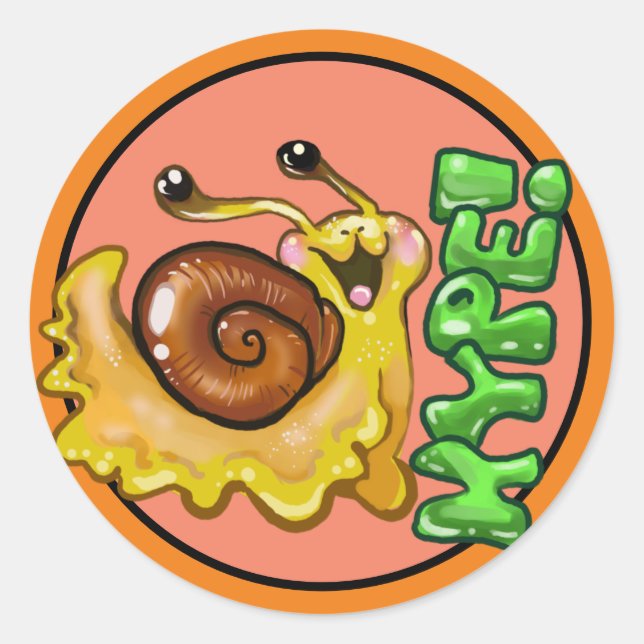 Sticker Rond Magnifique HYPE ! Émote de l'escargot (Devant)