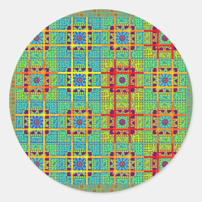 Sticker Rond Magnifique jolie maya ethnique Imprimer design vec (Devant)