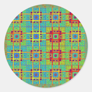 Sticker Rond Magnifique jolie maya ethnique Imprimer design vec