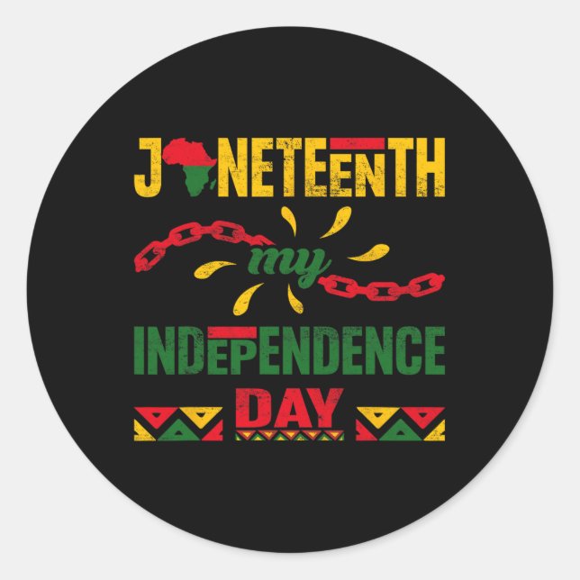 Sticker Rond Magnifique JunetDix Indépendance Black Pride Afriq (Devant)
