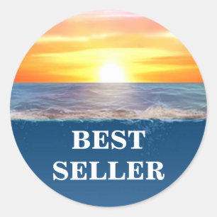 Sticker Rond Magnifique Ocean Sunrise Meilleur Vendeur