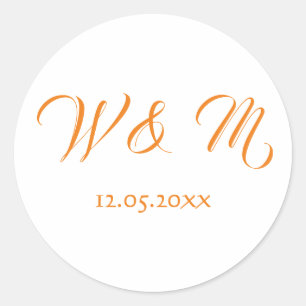 Sticker Rond Magnifique orange et blanc
