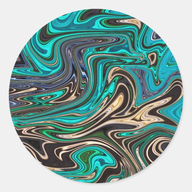 Sticker Rond Magnifique Style Marbre - Paradis (Devant)