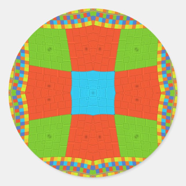 Sticker Rond Magnifique vecteur ethnique coloré européen extrao (Devant)