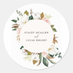 Sticker Rond Magnolia Floral