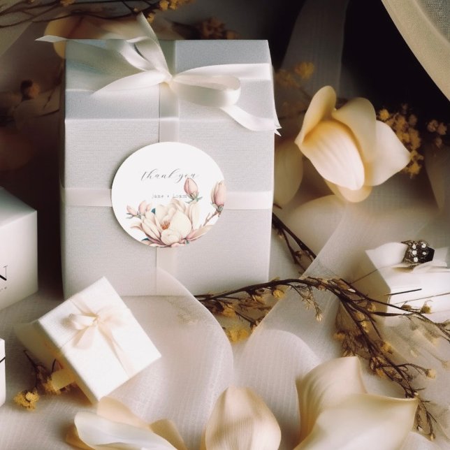 Sticker Rond magnolia rose  (Créateur téléchargé)