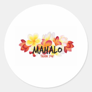 Sticker Rond Mahalo Plumeria