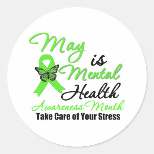 Sticker Rond Mai est mois de conscience de santé mentale