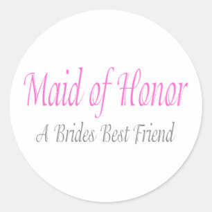 Sticker Rond Maid Of Honor (Une Mariée Meilleure Ami)