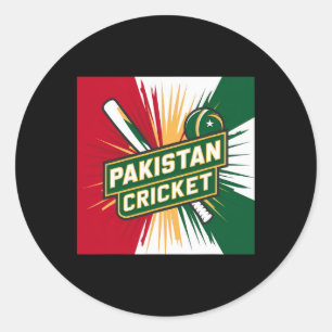 Sticker Rond Maillot de cricket pakistanais Drapeau de cricket