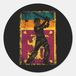 Sticker Rond Maillot de cricket Sri Lanka drapeau Fan Joueur En