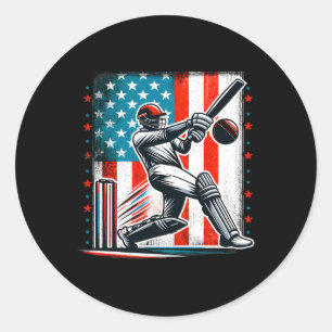 Sticker Rond Maillot de cricket Usa Amoureux de l'équipe de cri