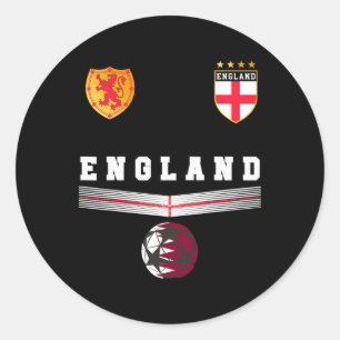Sticker Rond Maillot de fans de football d'Angleterre Drapeau a