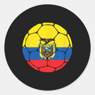Sticker Rond Maillot de foot Ecuador Ll Drapeau Equatorien Foot